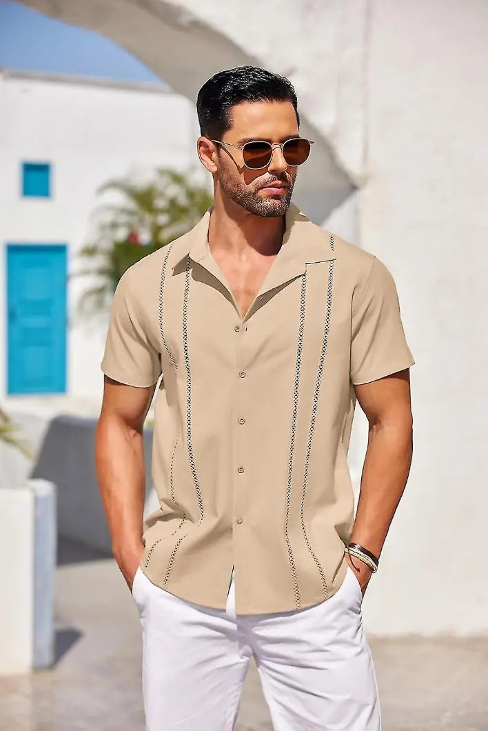 Chemise Homme à Manches Courtes et Boutons