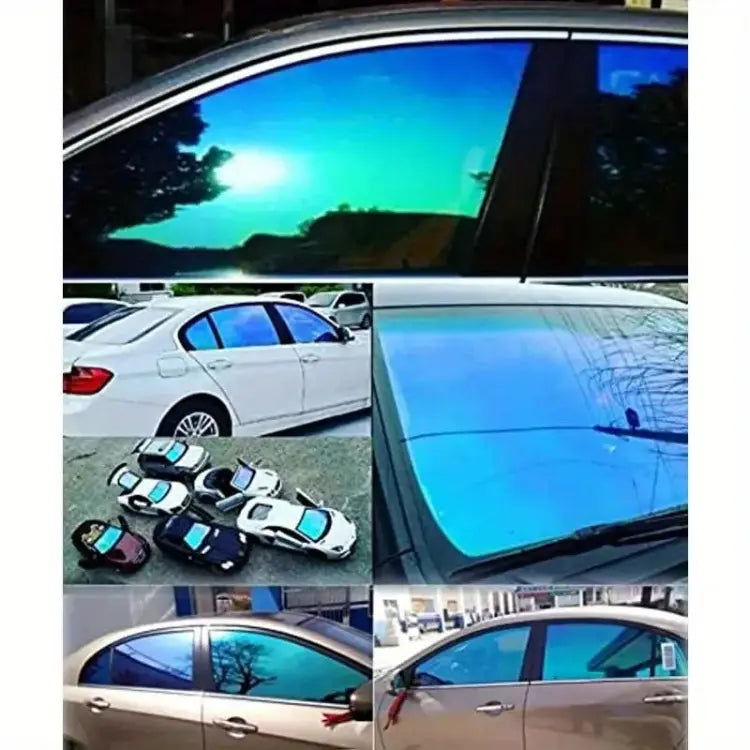 Film de Fenêtre de Voiture Bleu Caméléon