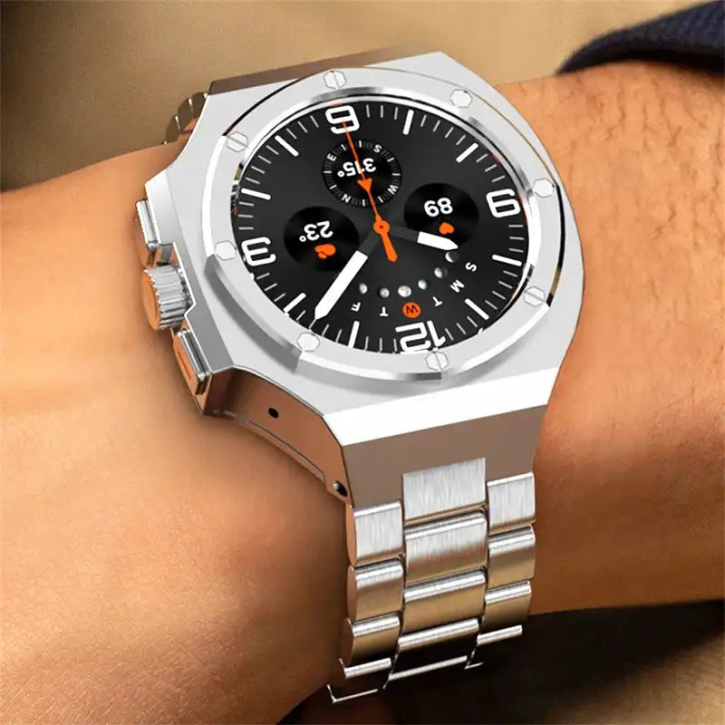 montre intelligente avec bracelet métallique