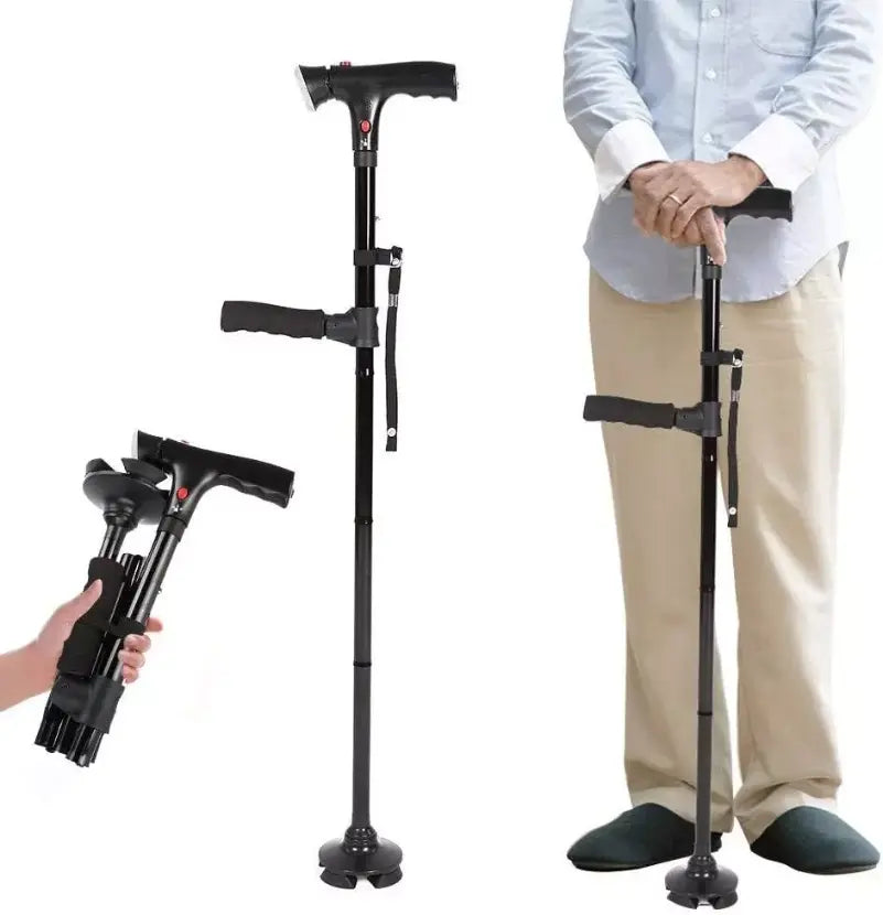 Canne de Marche Pliable avec Lumière LED