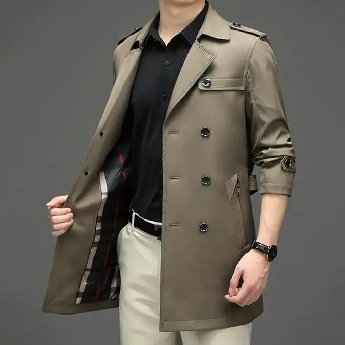 Manteau Mi-Long Élégant pour Hommes
