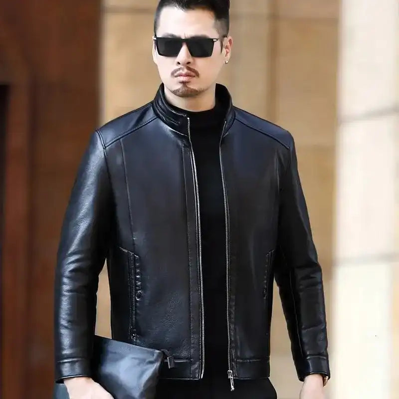 Veste Moto en Similicuir pour Hommes