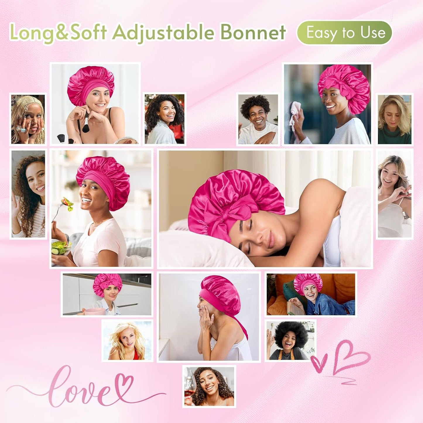 Bonnet de Nuit Croisé en Satin