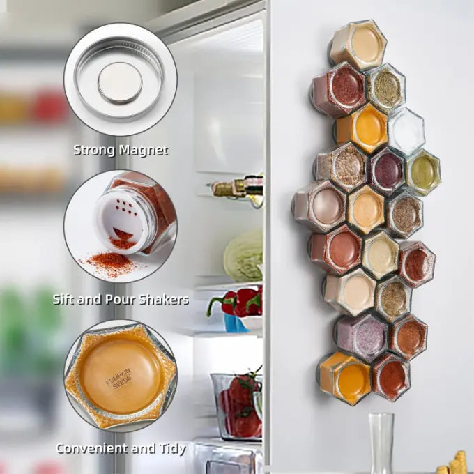 Pots Magnétiques en Verre pour Épices