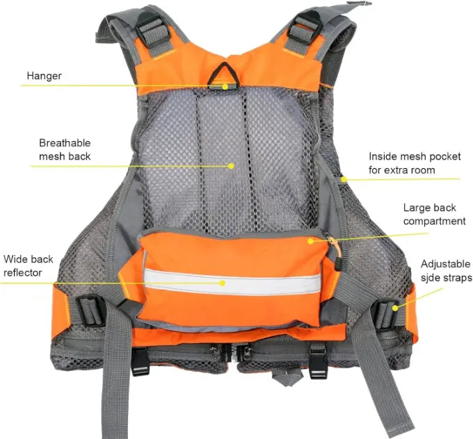 Gilet de Pêche Multi-Fonctions Ajustable