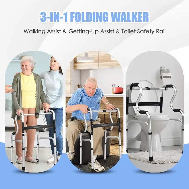 Déambulateur Roulant avec Siège pour Personnes Âgées