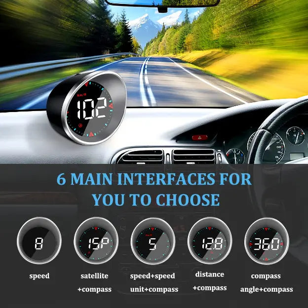 Affichage Tête Haute avec Alerte GPS et Vitesse