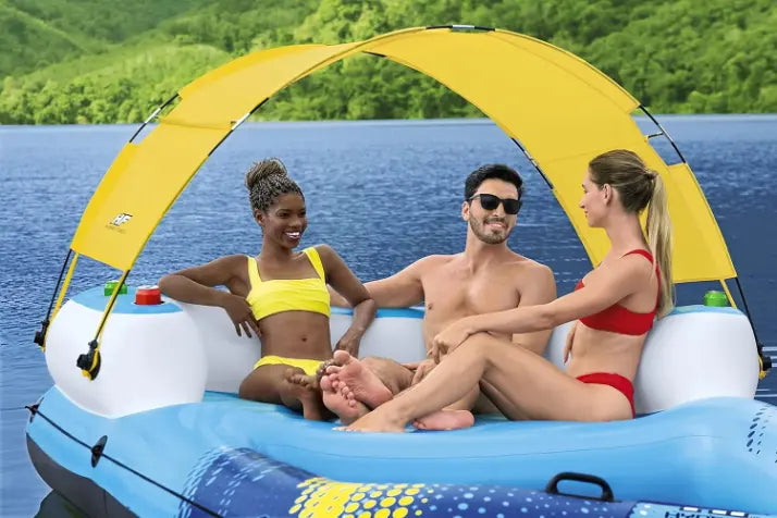 Bouée Gonflable XXL avec Pare-Soleil Amovible