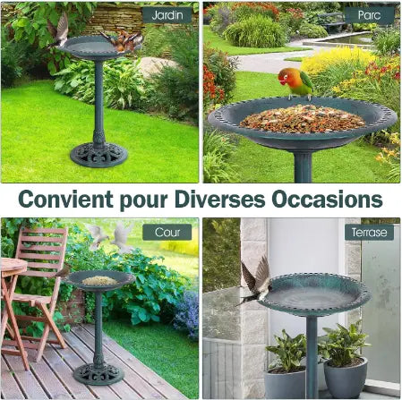 1 Bain d’Oiseaux de Jardin en Résine Durable