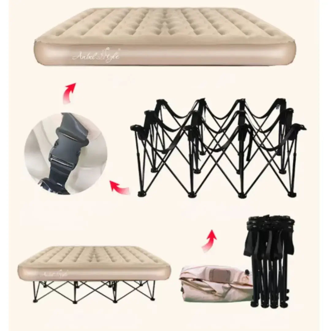 Matelas Gonflable avec Cadre Métallique et Pompe