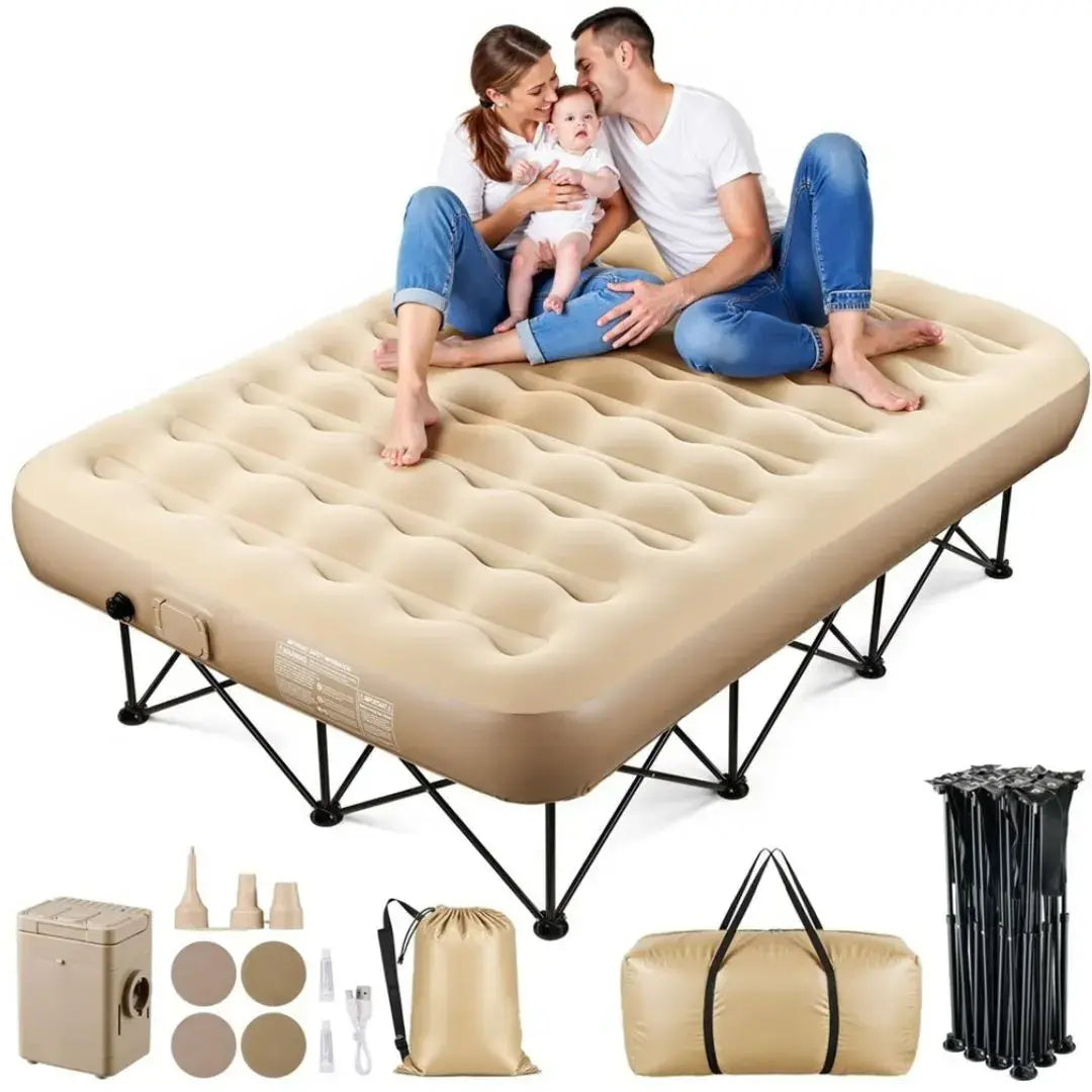 Matelas Gonflable avec Cadre Métallique et Pompe