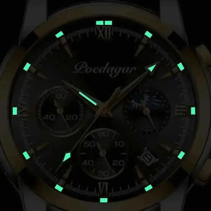 Montre à 6 Aiguilles avec Chrono et Phase de Lune