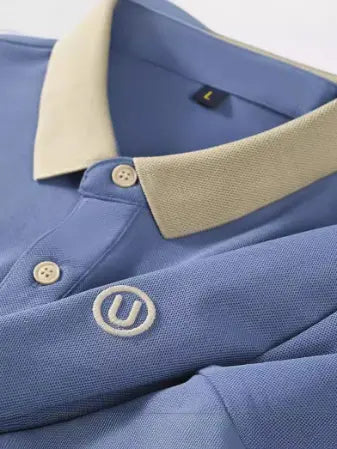 T-Shirt Polo Style Business pour Homme (Bleu)