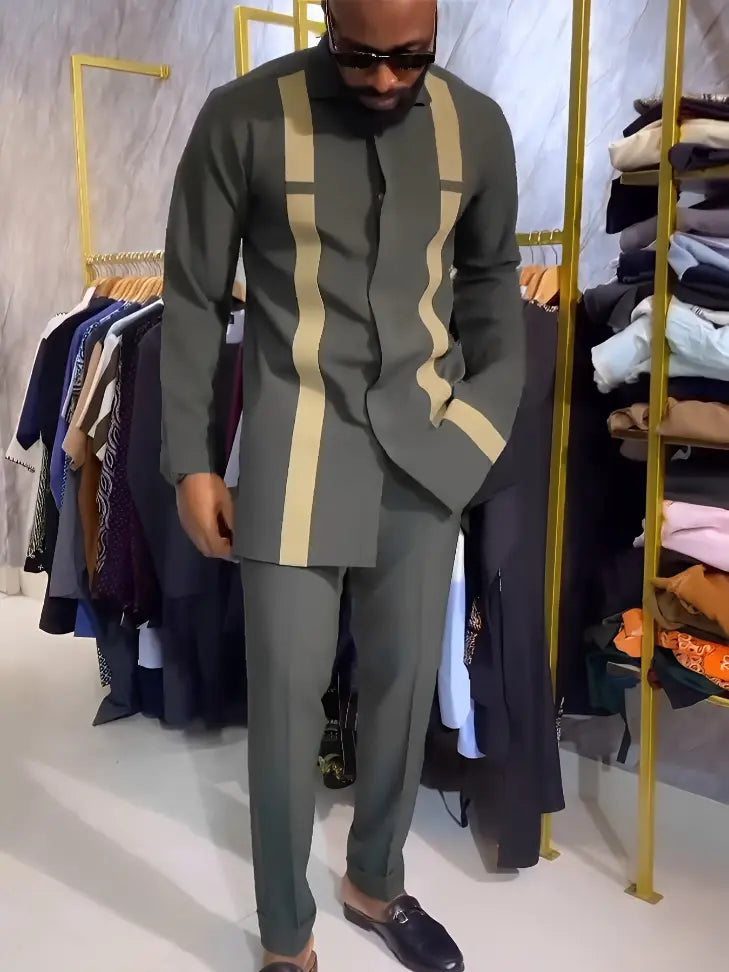 Costume Africain Style Décontracté et Élégant