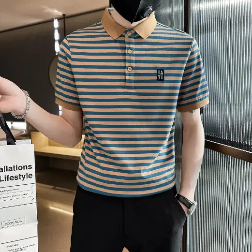 T-shirt à Manches Courtes à Rayures