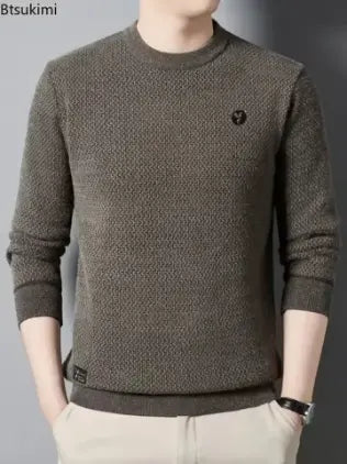 Pull Épais en Peluche à Col Rond