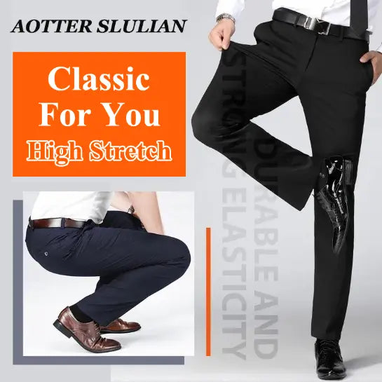 Pantalon classique à commande haute pour homme