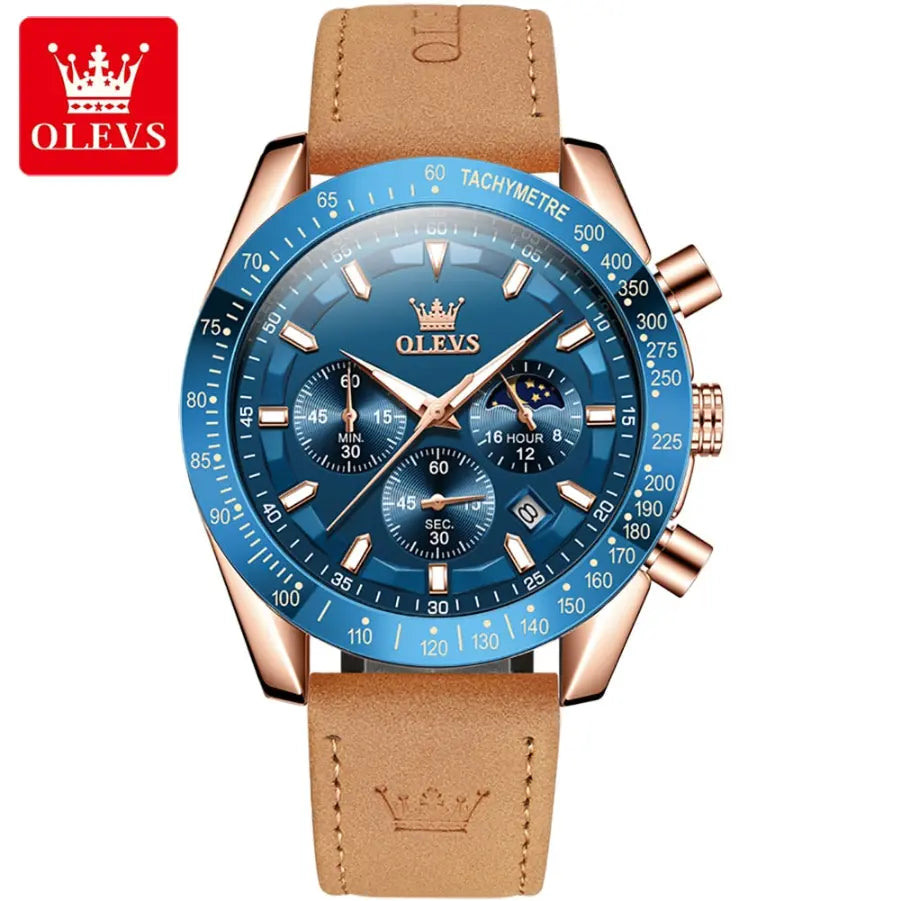 Montre Homme OLEVS Élégante Étanche Chronographe