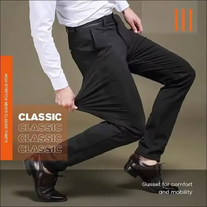 Pantalon classique à commande haute pour homme