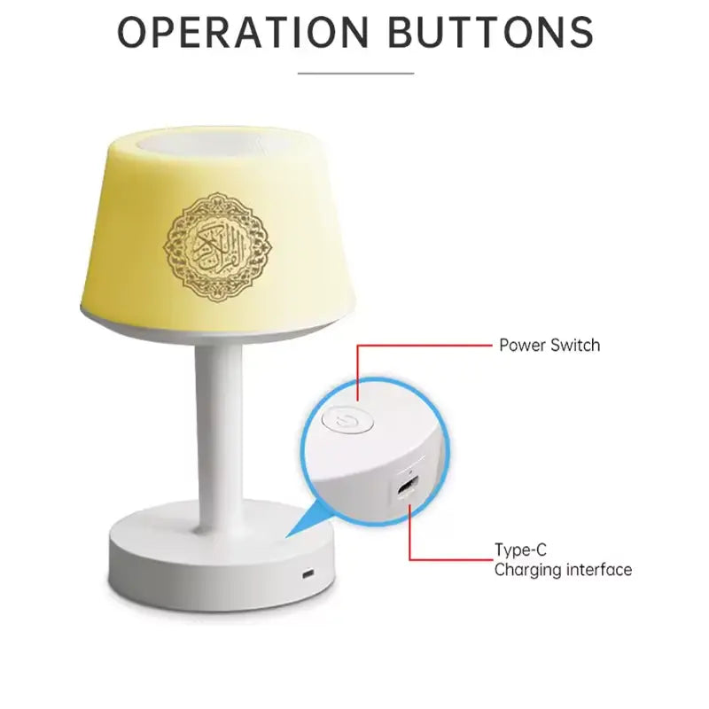Veilleuse Coranique avec Haut-Parleur Bluetooth