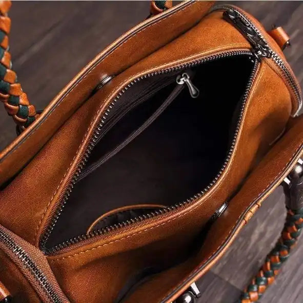 Sac à main retro en cuir pour femme luxe