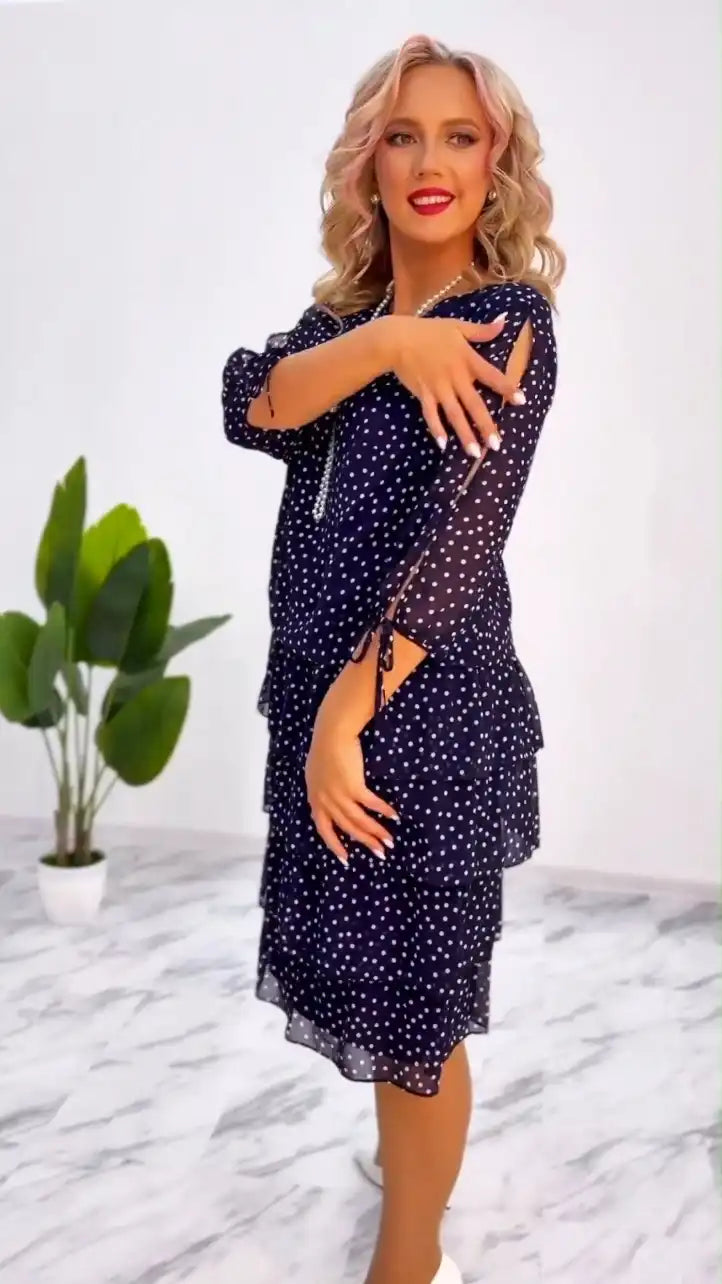 Robe Printanière à Pois Fleur