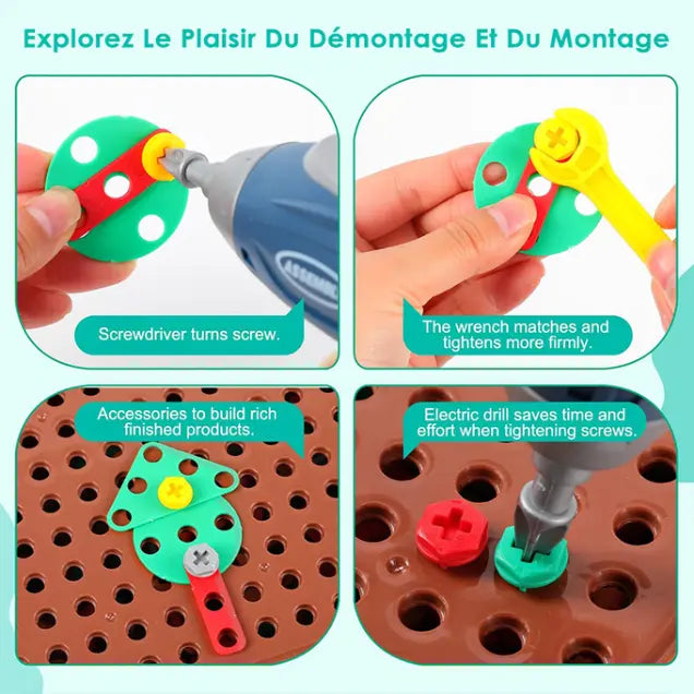 Set de Construction Éducatif avec Perceuse