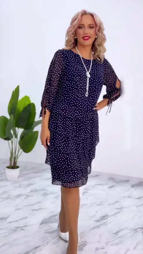 Robe Printanière à Pois Fleur