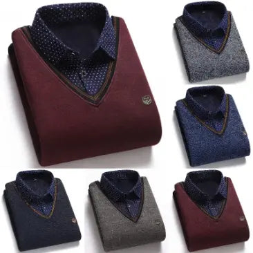 Pull Basique Épais Deux Pièces pour Hommes