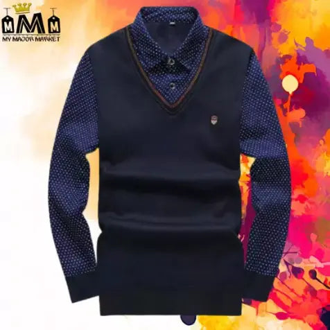 Pull Basique Épais Deux Pièces pour Hommes