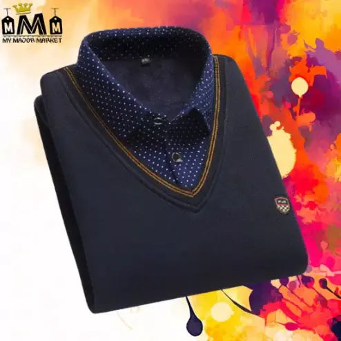 Pull Basique Épais Deux Pièces pour Hommes