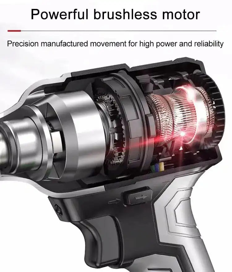 Clé à Chocs Electrique Sans Balais Avec 2 Batteries