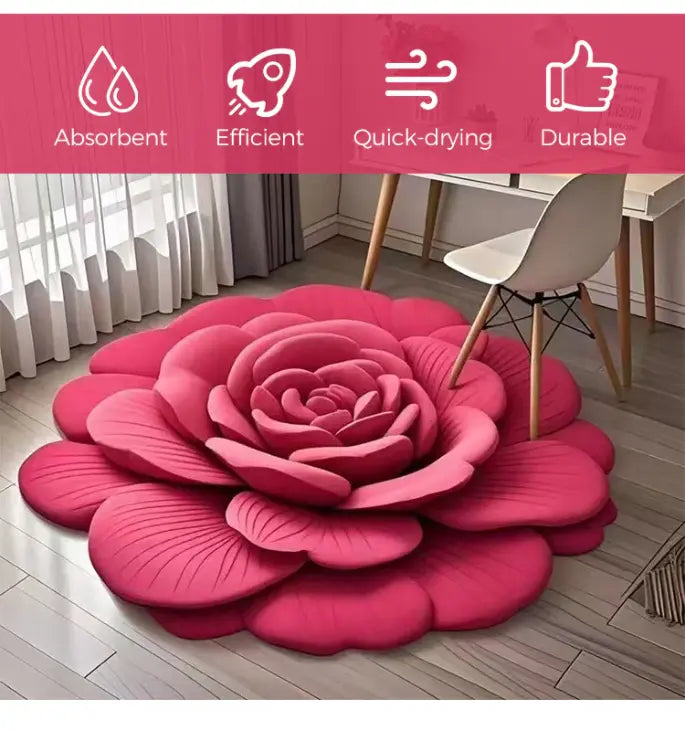 Tapis Floral Ultra-Absorbant en Diatomite