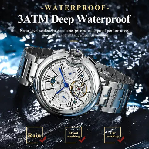 Montre Tourbillon Homme avec Date & Semaine