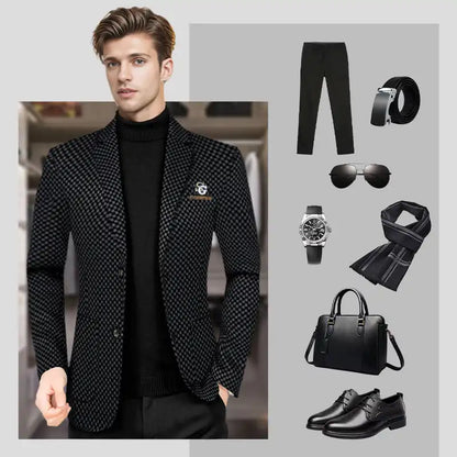 Blazer pied-de-poule élégant pour hommes