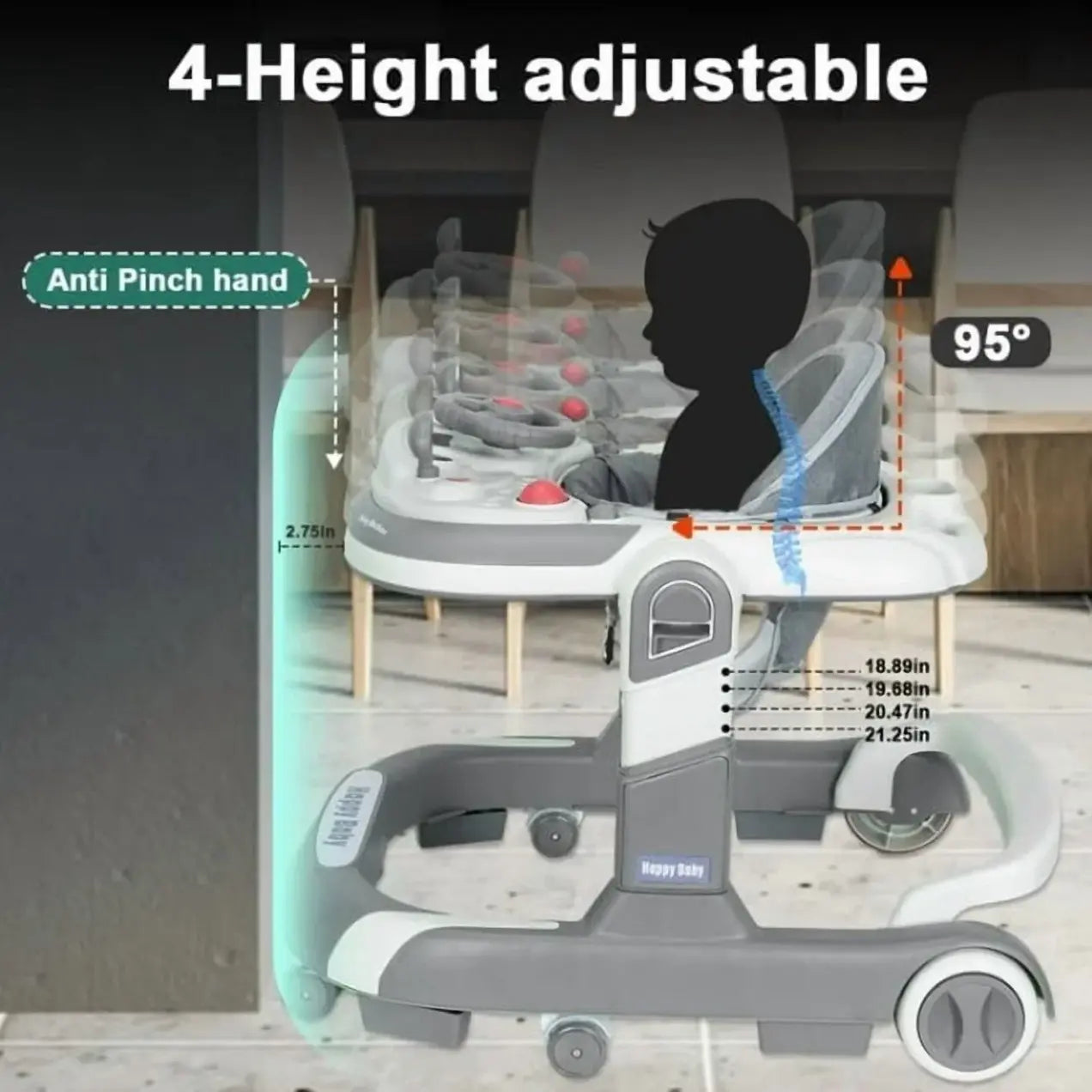 Trotteur Multifonction 2-en-1 pour Bébé