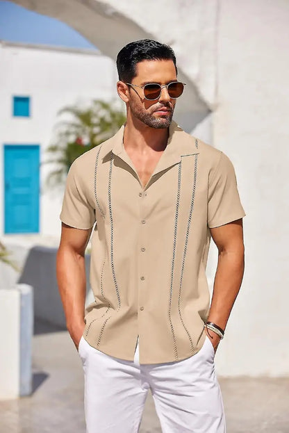 Chemise Homme à Manches Courtes et Boutons