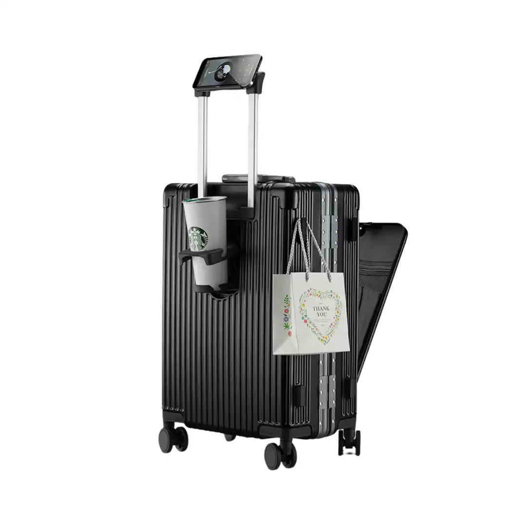 Valise à roulettes avec cadre en aluminium et port USB