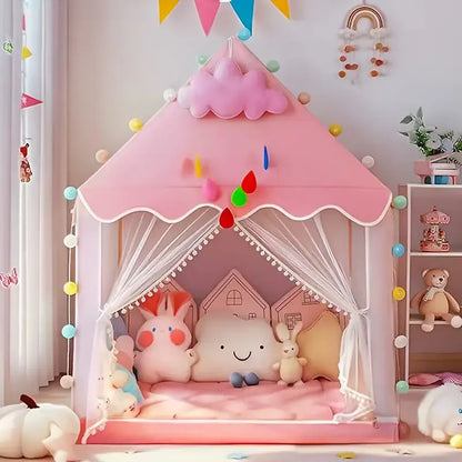 Tente Château Enfant avec Guirlande Lumineuse