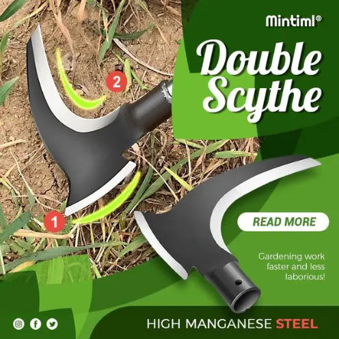 Serpe Double Multifonction en Acier au Manganèse
