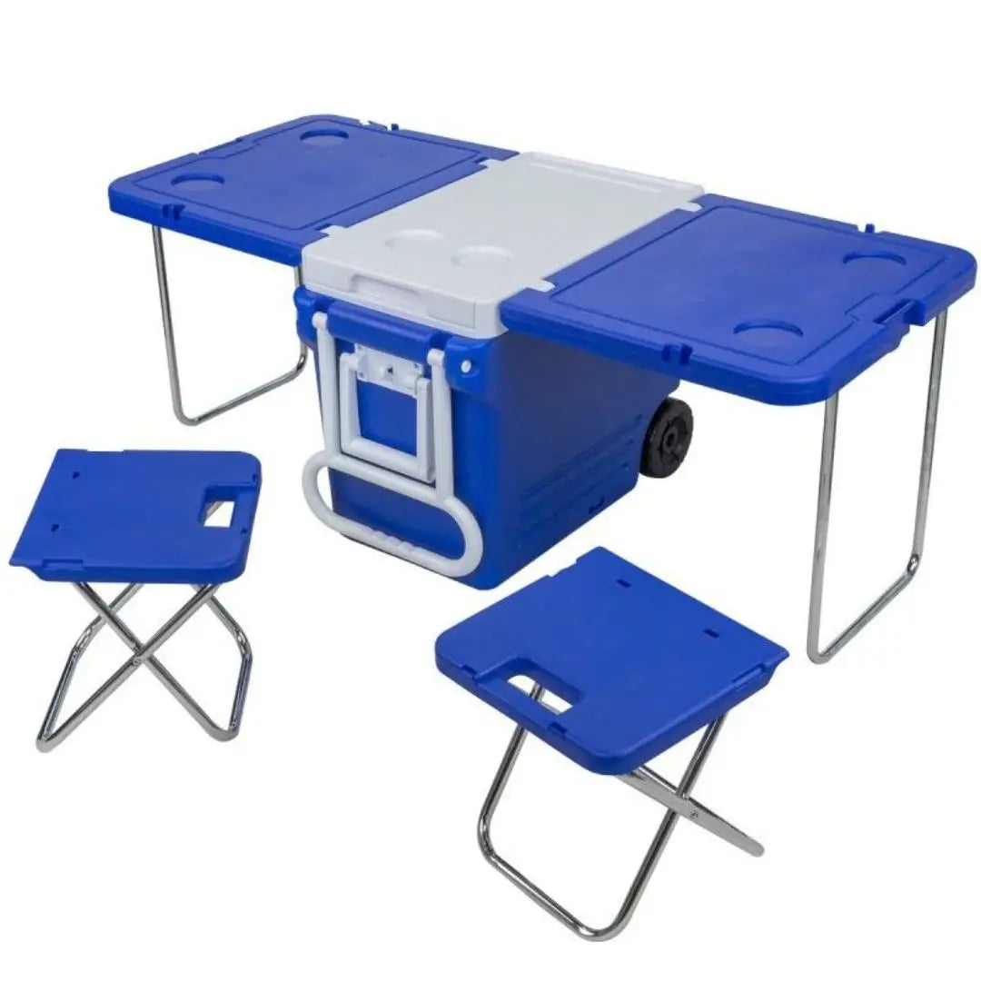 Table Pliable avec Glacière Intégrée et 2 chaises