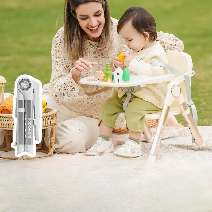 Chaise de Repas Enfant à Double Plateau
