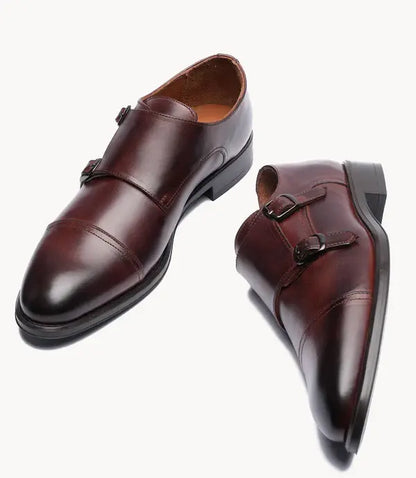 Chaussures Derby Double Boucle en Cuir