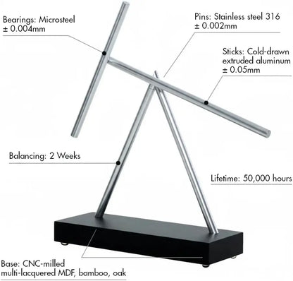 Sculpture Cinétique de Bureau en Aluminium