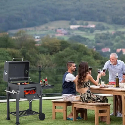 Barbecue Charbon Pliable avec Table Latérale