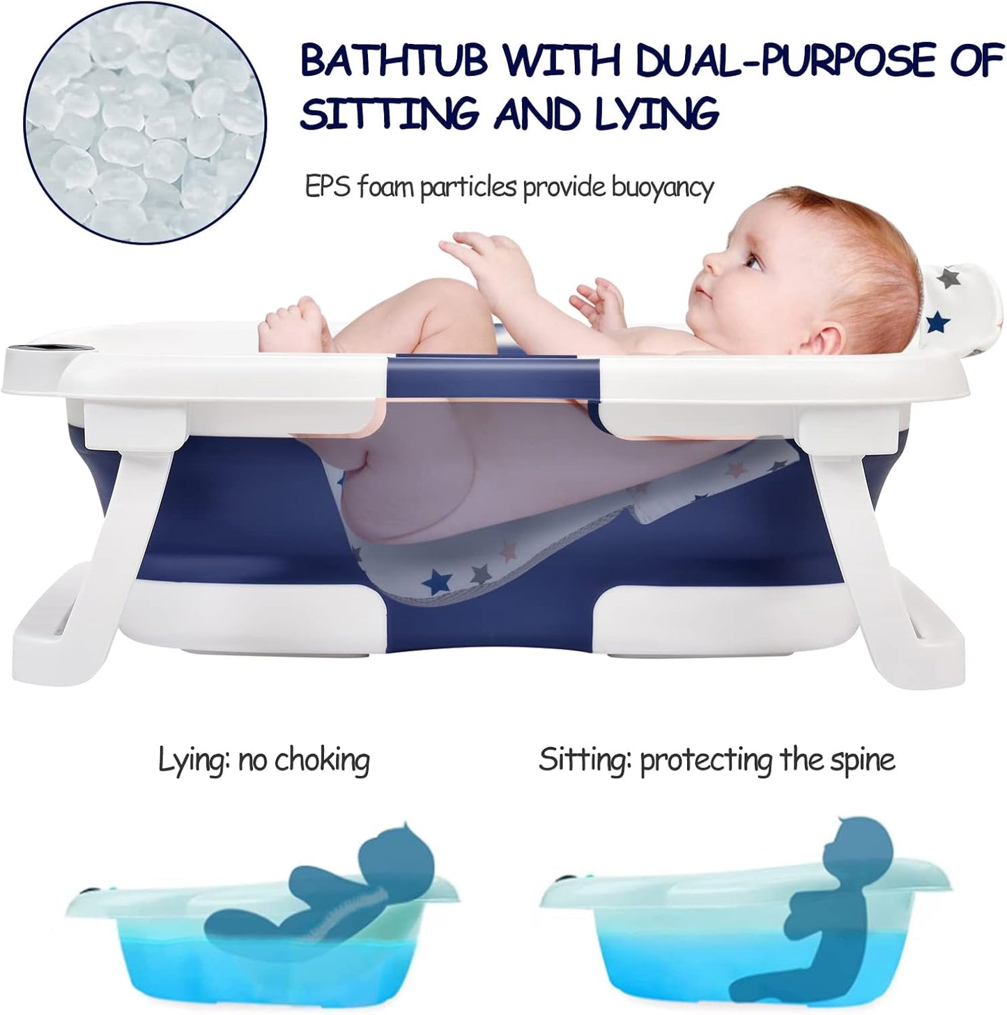 Baignoire Pliable avec Thermomètre Intégré