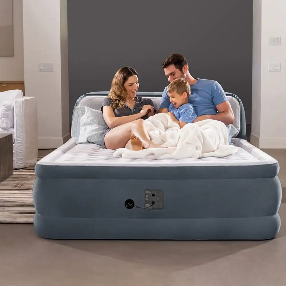 Double Matelas Gonflable Agrandi avec Pompe Électrique Intégrée