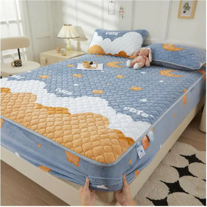 Surmatelas Lavable en Tissu Velours