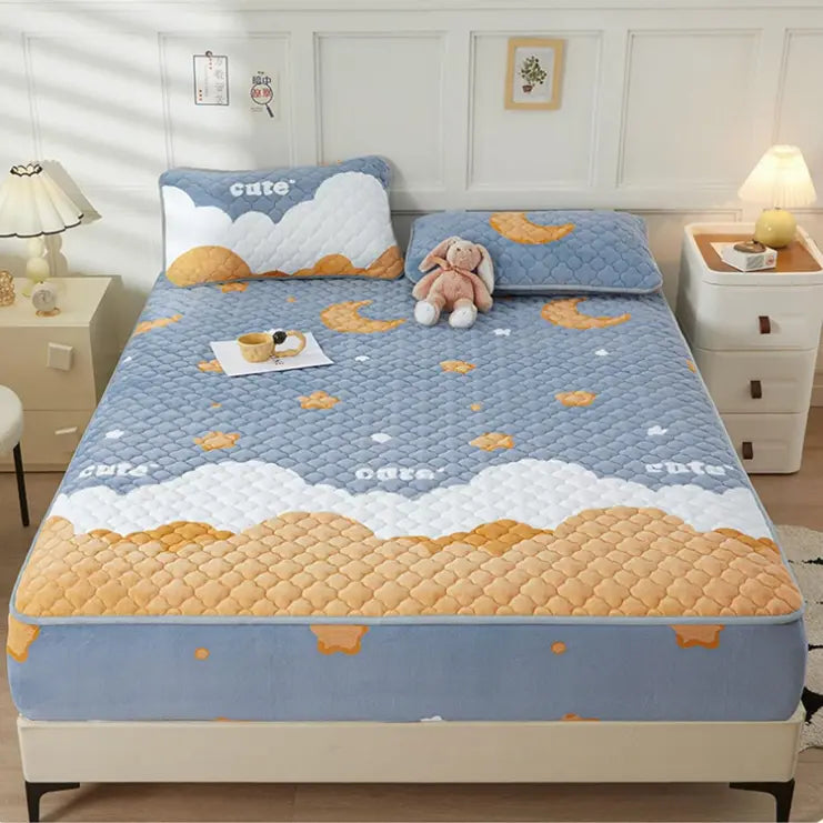 Surmatelas Lavable en Tissu Velours