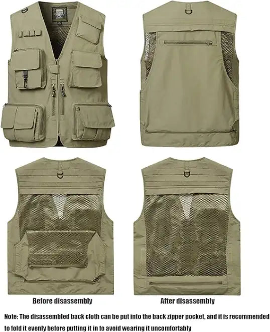 Gilet Utilitaire Multi-Poches pour Activités de Plein Air